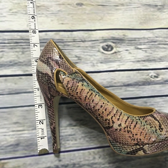 BCBGeneration Pink Snakeskin Platform Heels - Picture 5 of 6